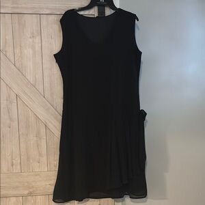 20s style drop waist Black Sleeveless Dress